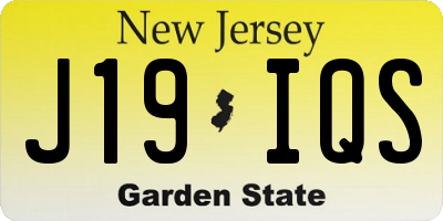 NJ license plate J19IQS