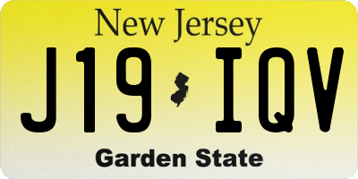 NJ license plate J19IQV