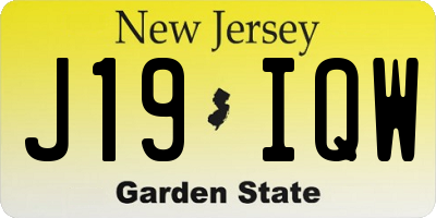 NJ license plate J19IQW