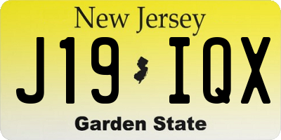 NJ license plate J19IQX