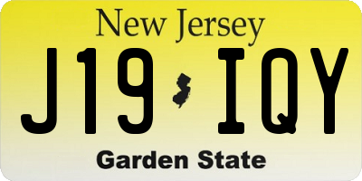 NJ license plate J19IQY