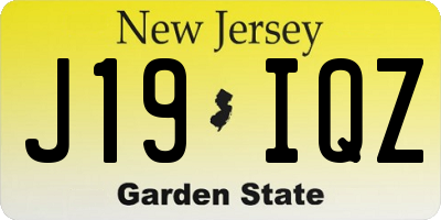 NJ license plate J19IQZ