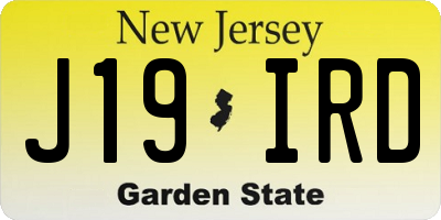 NJ license plate J19IRD