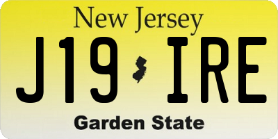 NJ license plate J19IRE