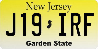 NJ license plate J19IRF
