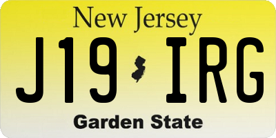 NJ license plate J19IRG