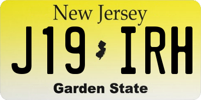 NJ license plate J19IRH
