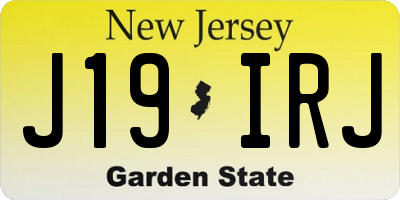 NJ license plate J19IRJ