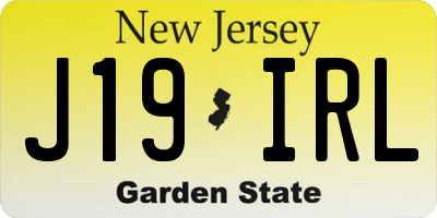 NJ license plate J19IRL