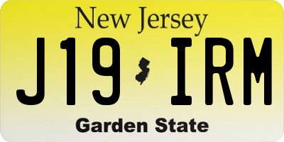 NJ license plate J19IRM
