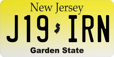 NJ license plate J19IRN