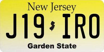 NJ license plate J19IRO
