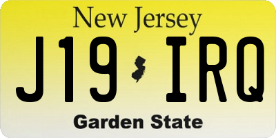 NJ license plate J19IRQ