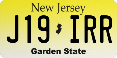 NJ license plate J19IRR
