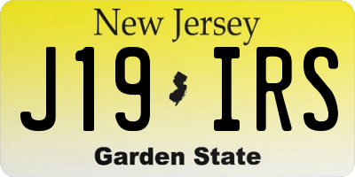 NJ license plate J19IRS
