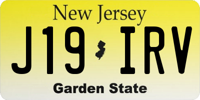 NJ license plate J19IRV