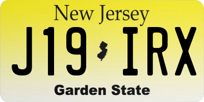 NJ license plate J19IRX