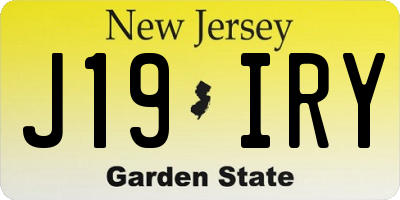 NJ license plate J19IRY