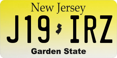 NJ license plate J19IRZ