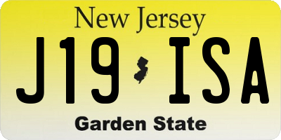 NJ license plate J19ISA