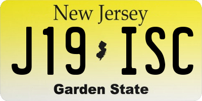 NJ license plate J19ISC