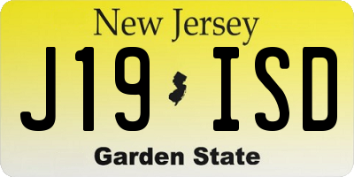 NJ license plate J19ISD
