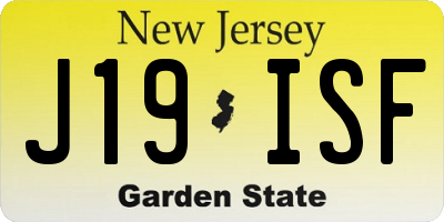 NJ license plate J19ISF