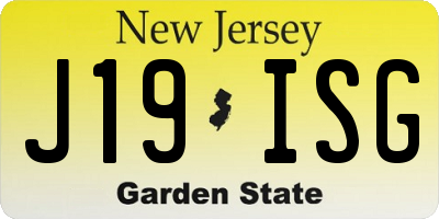 NJ license plate J19ISG