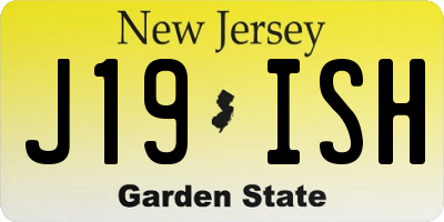 NJ license plate J19ISH