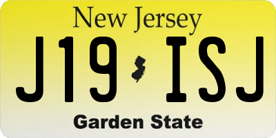 NJ license plate J19ISJ