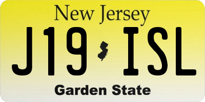 NJ license plate J19ISL