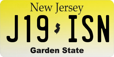 NJ license plate J19ISN