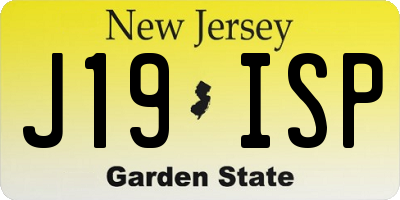 NJ license plate J19ISP