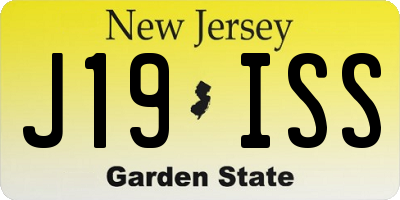 NJ license plate J19ISS