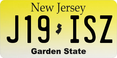 NJ license plate J19ISZ