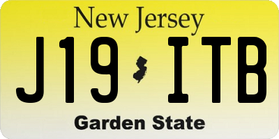 NJ license plate J19ITB