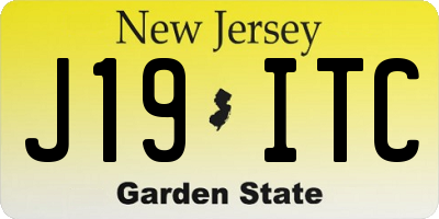NJ license plate J19ITC
