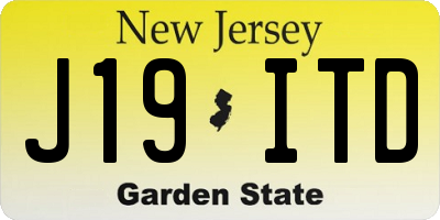 NJ license plate J19ITD