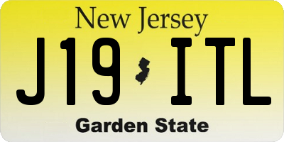 NJ license plate J19ITL