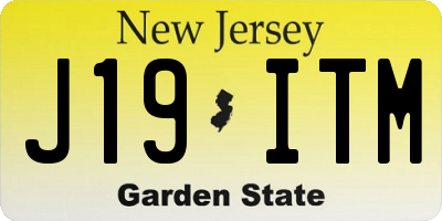NJ license plate J19ITM