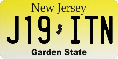 NJ license plate J19ITN