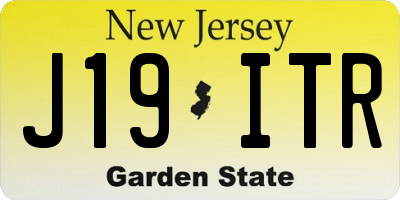 NJ license plate J19ITR