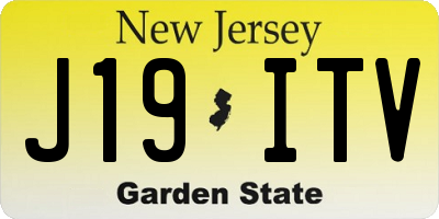 NJ license plate J19ITV