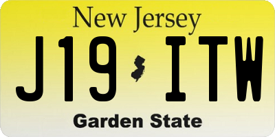 NJ license plate J19ITW