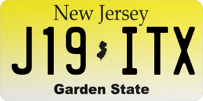 NJ license plate J19ITX