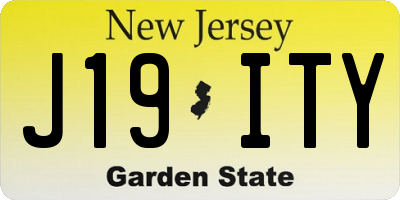 NJ license plate J19ITY