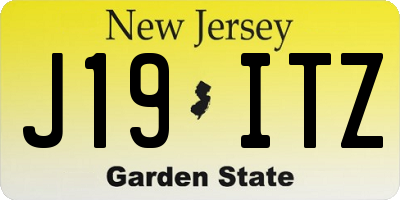 NJ license plate J19ITZ