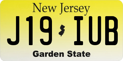 NJ license plate J19IUB