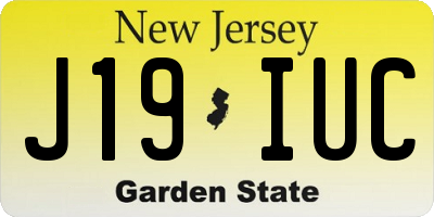 NJ license plate J19IUC