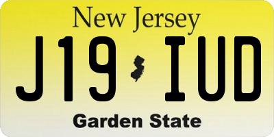 NJ license plate J19IUD